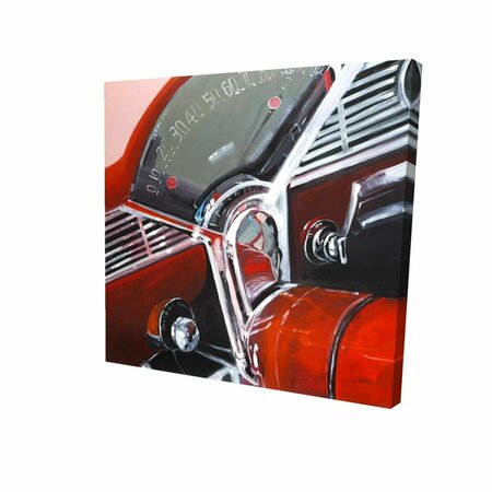 FONDO 12 x 12 in. Vintage Red Car Dashboard-Print on Canvas FO3337974